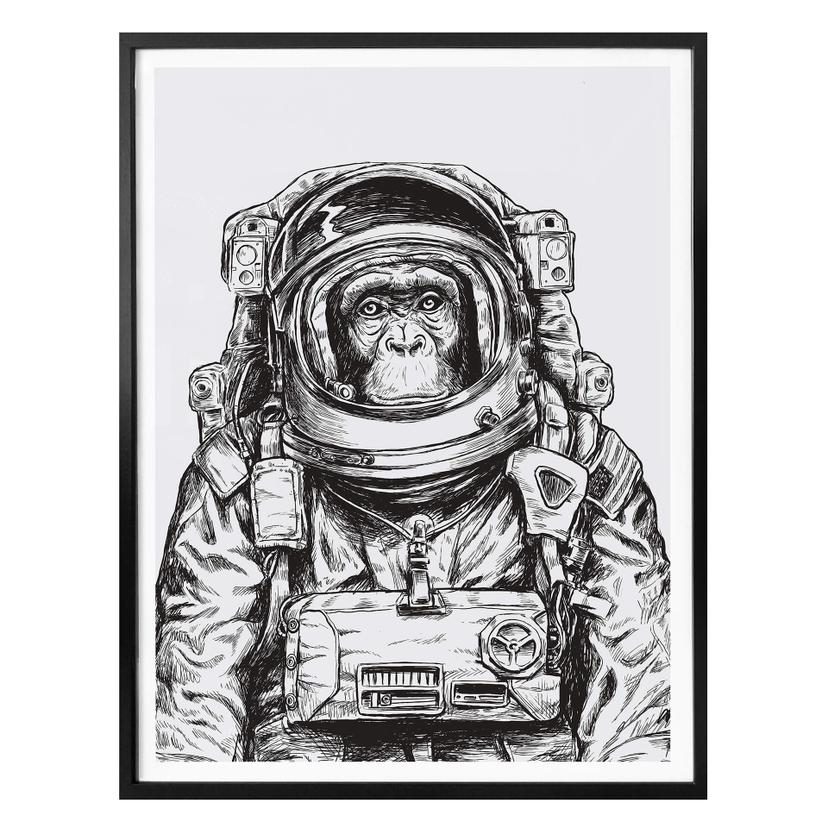Póster Mono Espacial