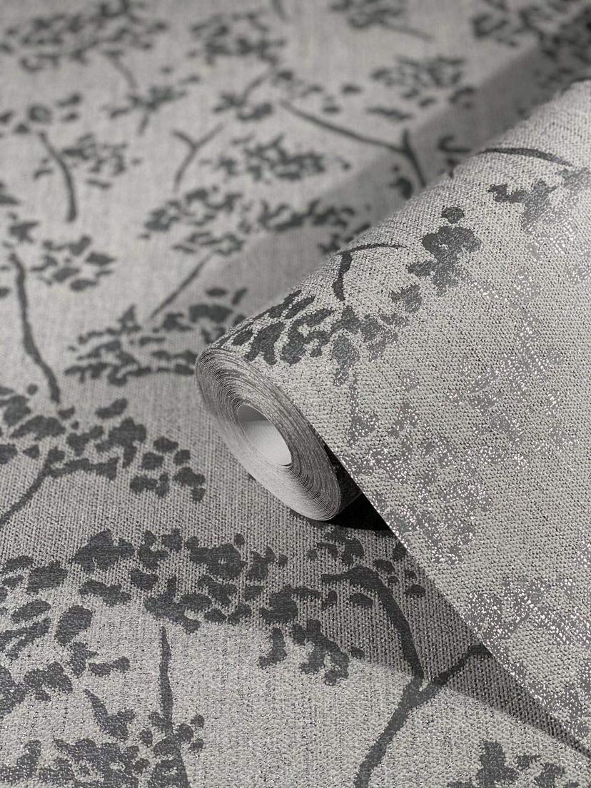 SCHÖNER-WOHNEN non-woven tapet, tekstureret tapet grå, sølv