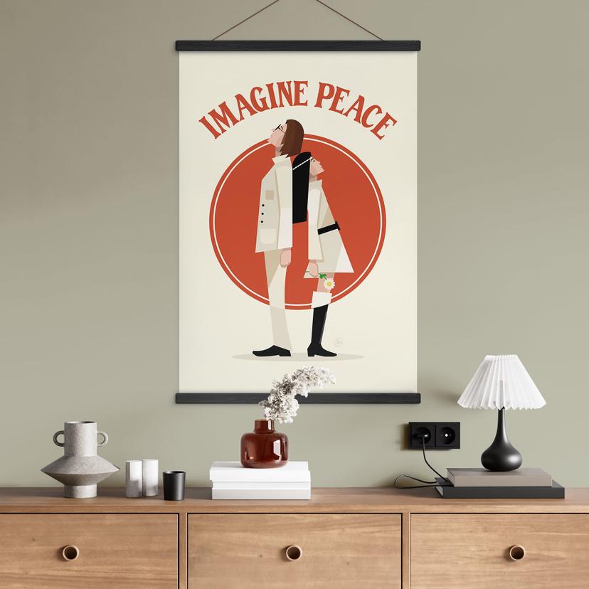 Stampe su tessuto Immagina la pace - Due per la pace e la speranza - Retrodrome