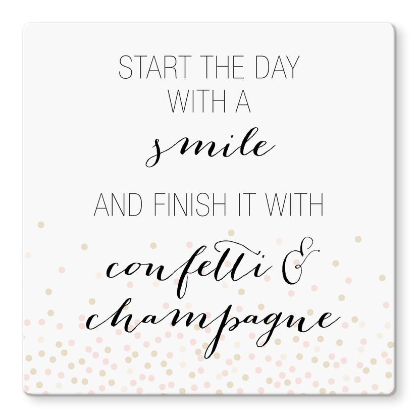 Glasschilderij Confetti & Cream - Start the day…