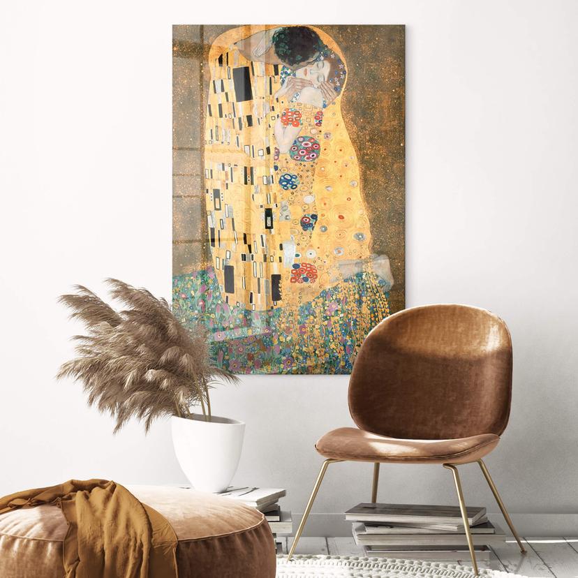 Stampa su vetro acrilico Klimt - Il bacio