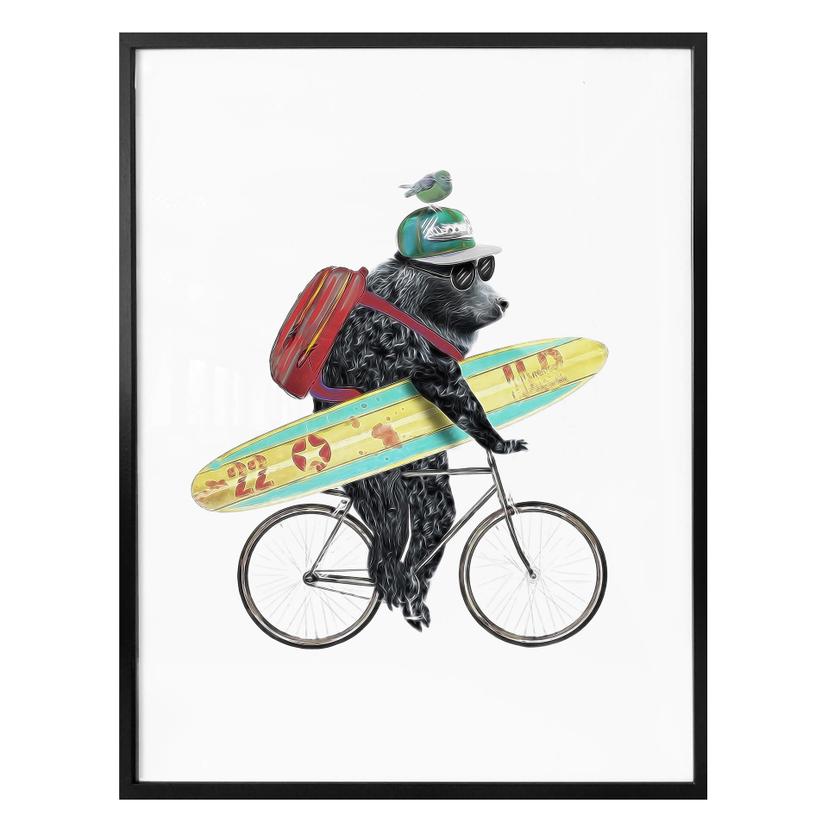 Poster Surfing Bear