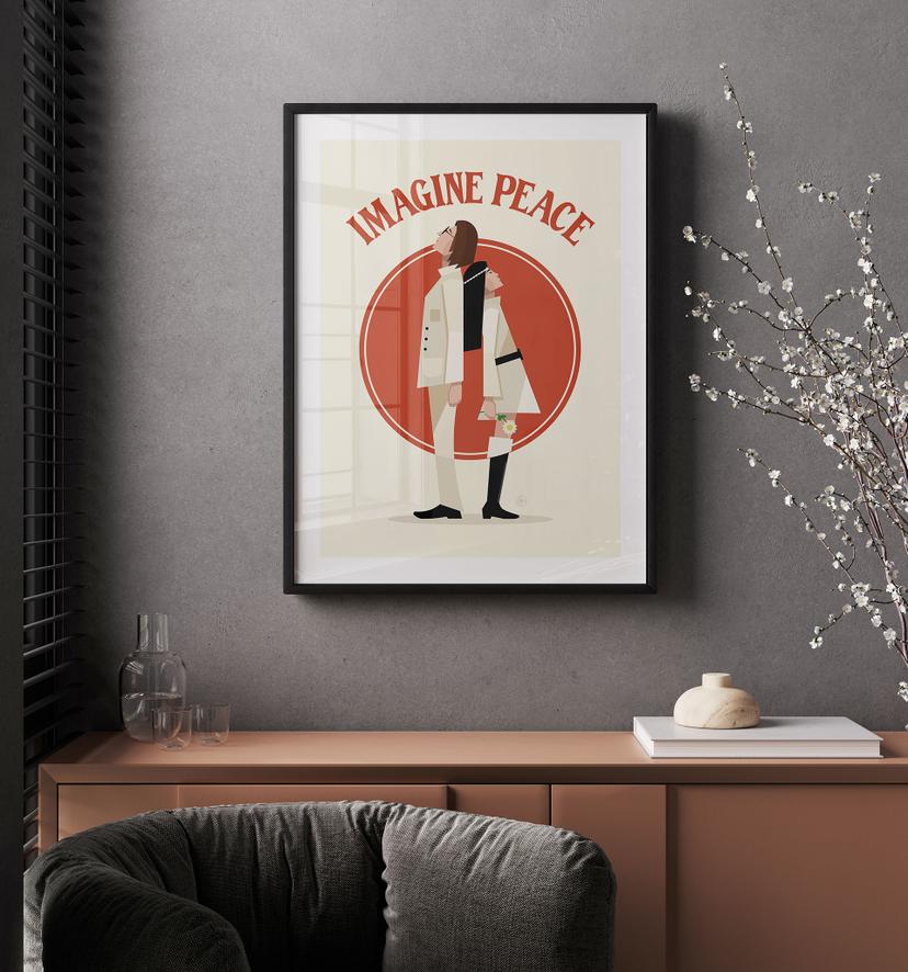 Poster Imagine Peace - Due per la pace e la speranza - Retrodrome