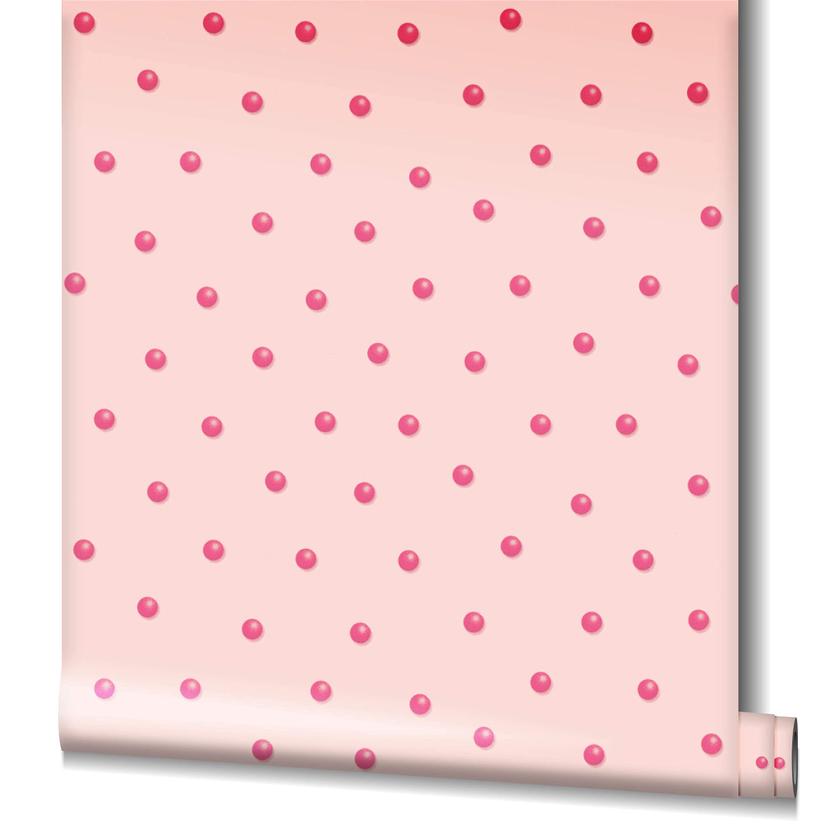 Vliestapete Perlen Punkte Romantisch, Modern in Rosa-Braun für Schlafzimmer