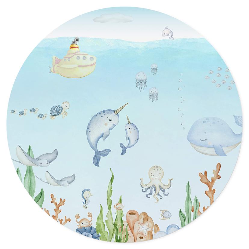 Kinderzimmer Wandtattoo Niedliche Unterwasserwelt Rund - Oliver Robins