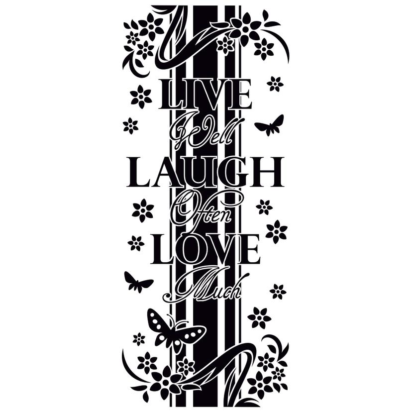 Decalcomanie da muro Banner Live Laugh Love