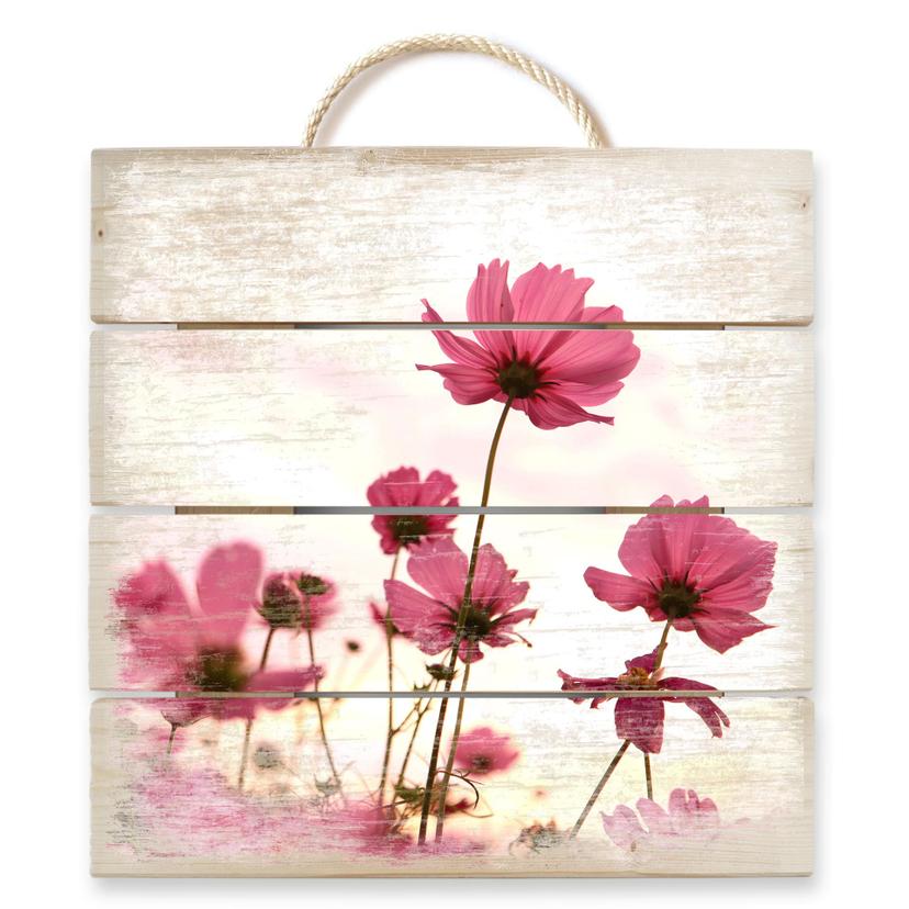Stampa su legno - Cosmee fucsia