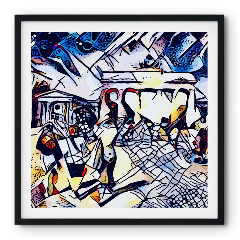 Póster Zamart - Kandinsky meets Berlín azul cielo - Cuadrado