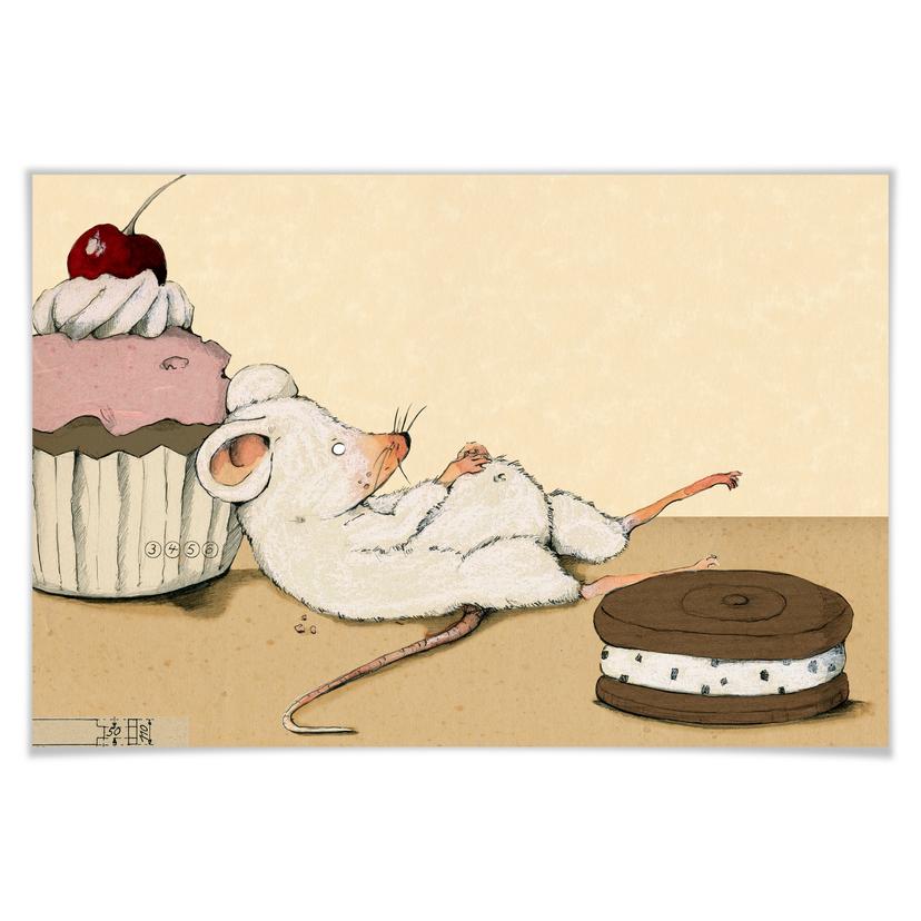 Poster - Loske - Souris avec muffin
