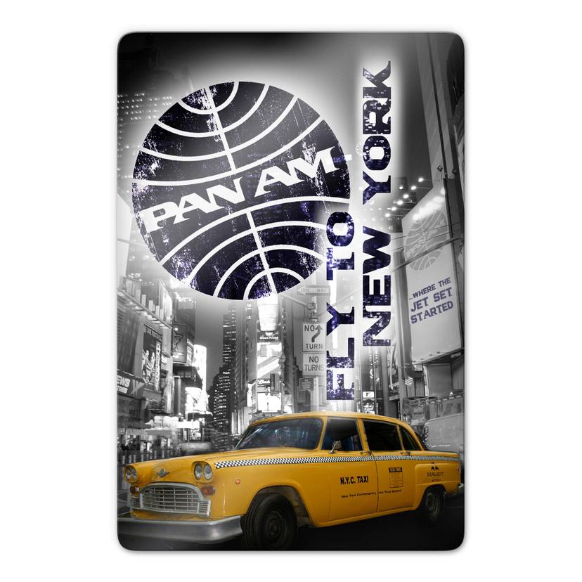 Glasbild Pan Am - New York Yellow Taxi Cab