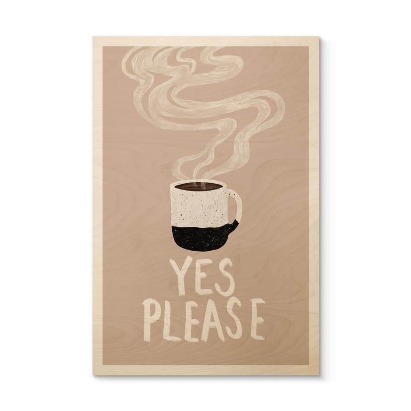 Billede af træ Varm kop kaffe om morgenen - EMELIEmaria