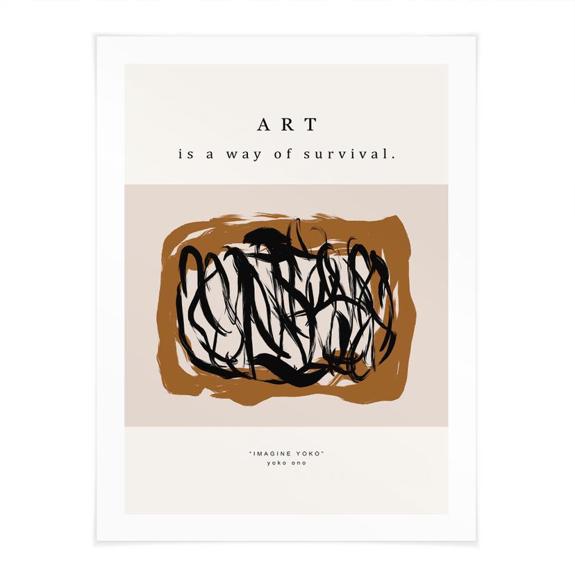 Poster Svarta penseldrag - Imagine Yoko - Treechild