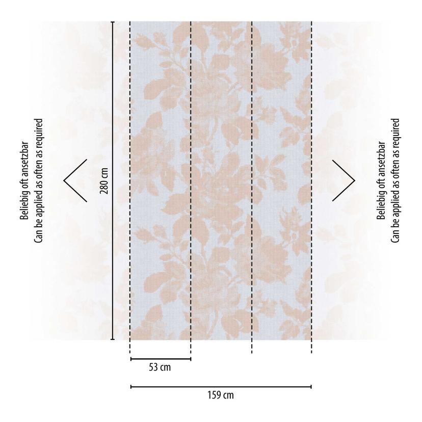 Carta da parati floreale beige grigio - Carta da parati in tessuto non tessuto con motivi floreali p