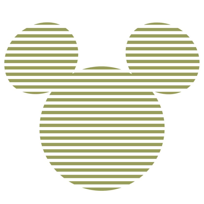 Selvklæbende non-woven tapet - Mickey Head Stripes - 125 x 125 cm