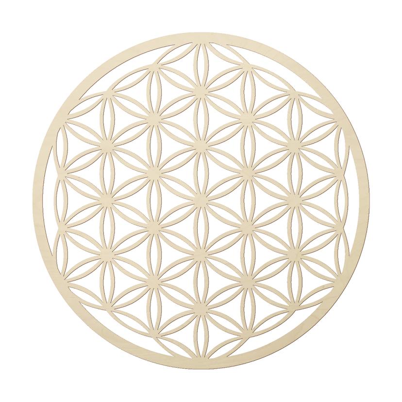 Wanddecoratie Populierenhout Flower of Life