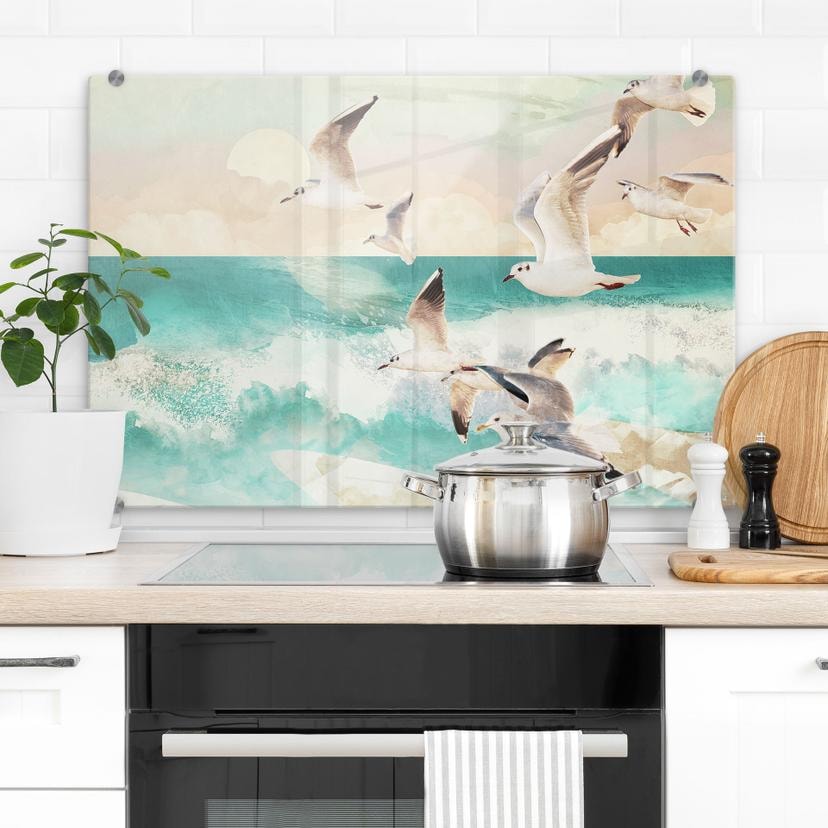 Stænkplade Måger på stranden - SpaceFrog Designs