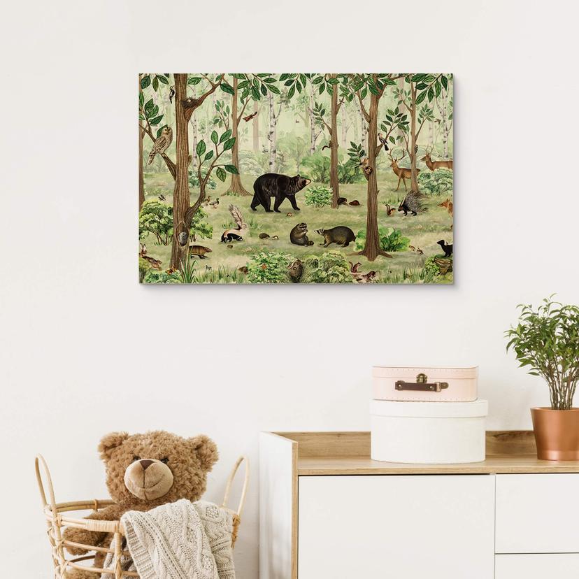 Stampa su legno Kikki Belle - Immagine di ricerca nella foresta