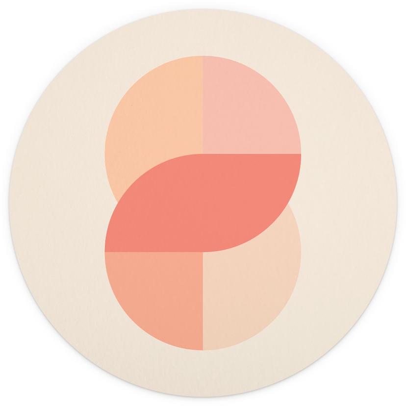 Fototapet med geometriska former i orange-rosa - 1X Studio - Round - non-woven tapet/självhäftande n