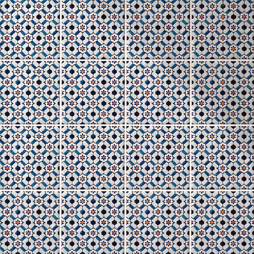 Azulejos Adhesivos Muestra geométrica con flores - Treechild - Lote de 12
