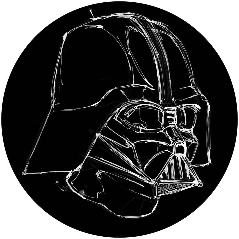 Selbstklebende Vlies Fototapete - Star Wars Ink Vader - 125 x 125 cm