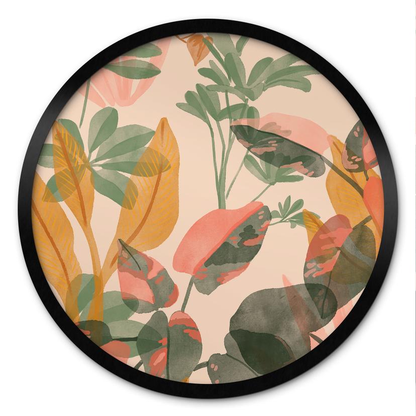 Plakat have med tropiske planter - Goed Blauw - Round