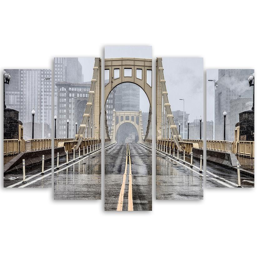Stampa su tela 5 parti, Ponte di Brooklyn a New York