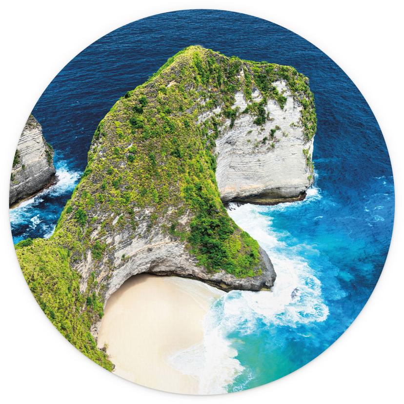 Fotomurale sulla spiaggia costa rocciosa di Nusa Penida - Hugonnard - Round - carta da parati in tes