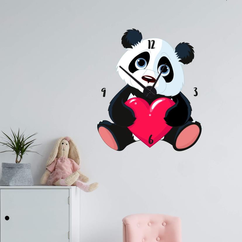 Adesivo murale Panda + Orologio