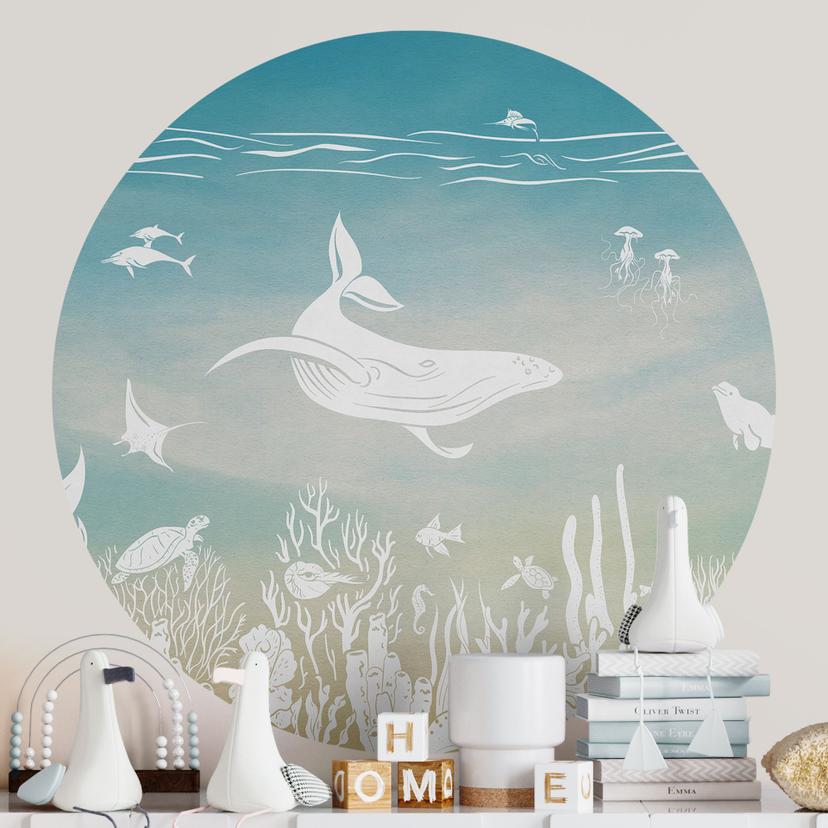Wallsticker undervandsverden paradis - Ombre - Kikki Belle - Rund