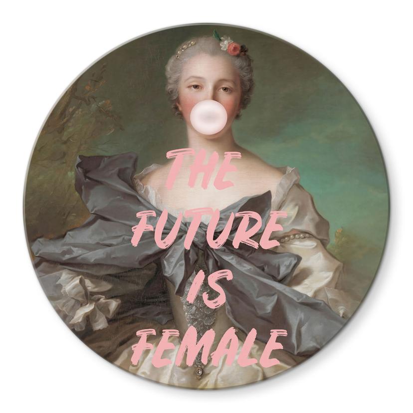 Glasbillede - Fremtiden er kvindelig - Grace Digital Art - Round