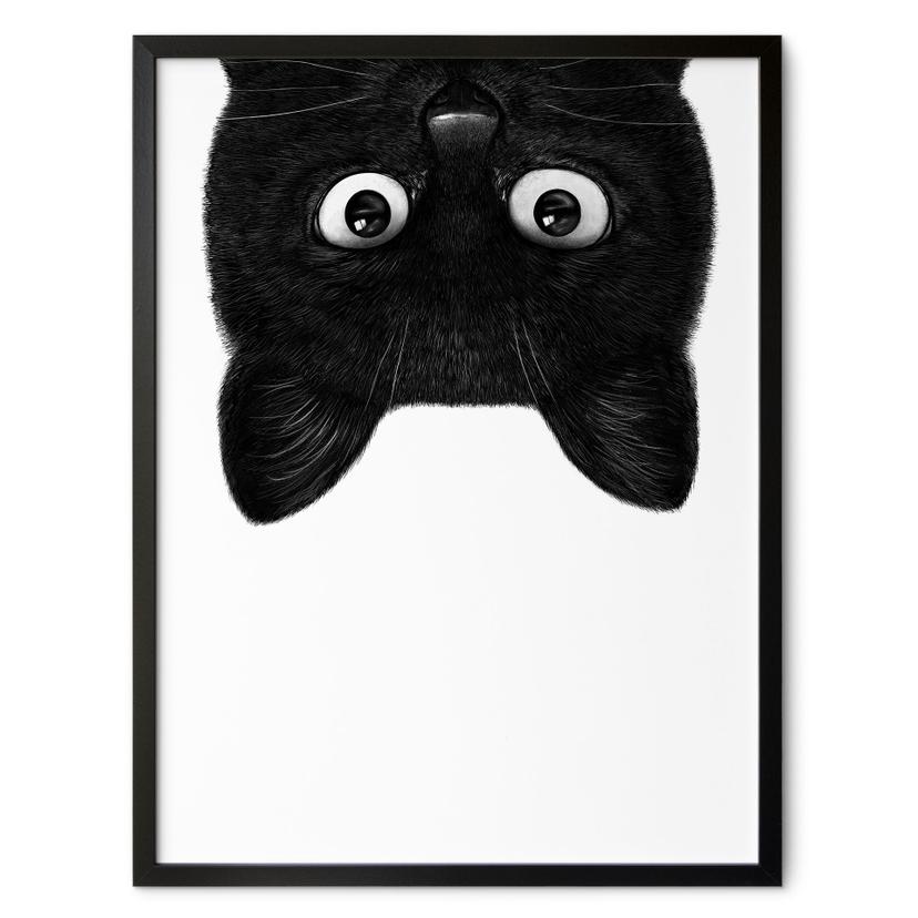 Poster Chat noir à l'envers - Korenkova