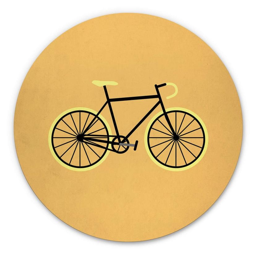 Tableau en alu-Dibond Kubistika - Bicyclette - Rond