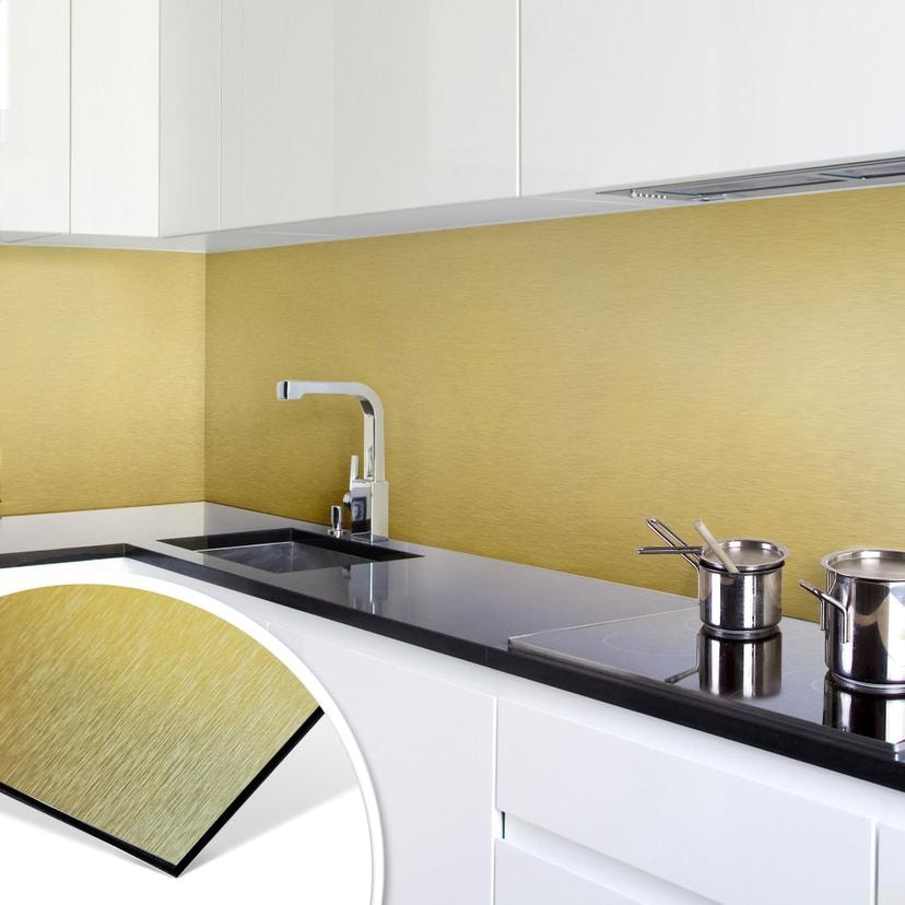 Revêtement pour cuisine - Alu-Dibond - Effet doré