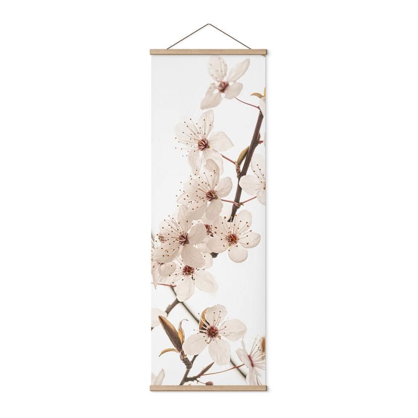 Tekstil plakat Gren med hvide kirsebærblomster - Sisi & Seb - Panorama
