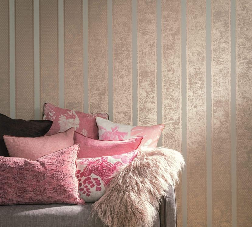 Vliestapete Streifen Klassisch in Beige , Lounge