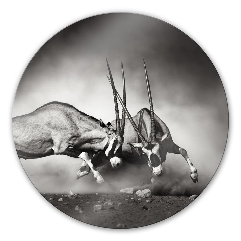 Tableau en verre - Le duel - rond