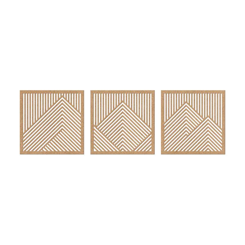 MDF Decoratie Naturel Bergen (3-delig)