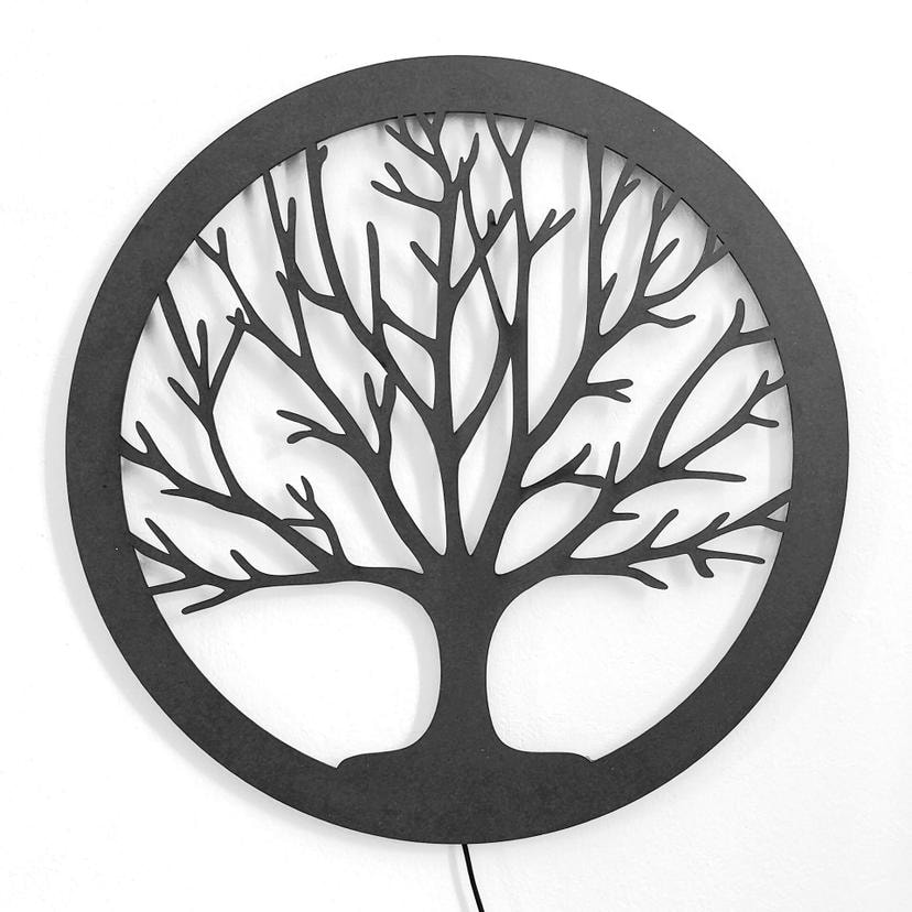 Decorazione luminosa a LED in MDF - Albero della vita