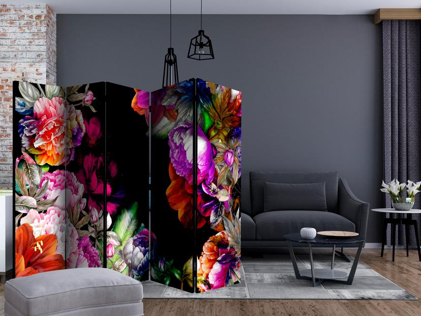 Schermo divisorio - Colori estivi, 5 pezzi - 225x172 cm