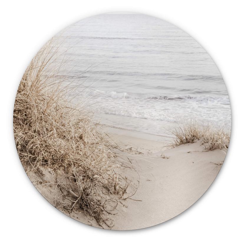 Tableau sur alu-Dibond rond 1X Studio -Plage de dunes