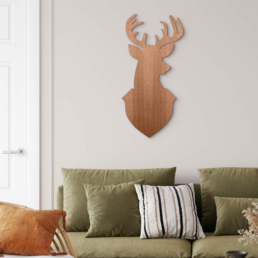Decoración en madera caoba - Ciervo