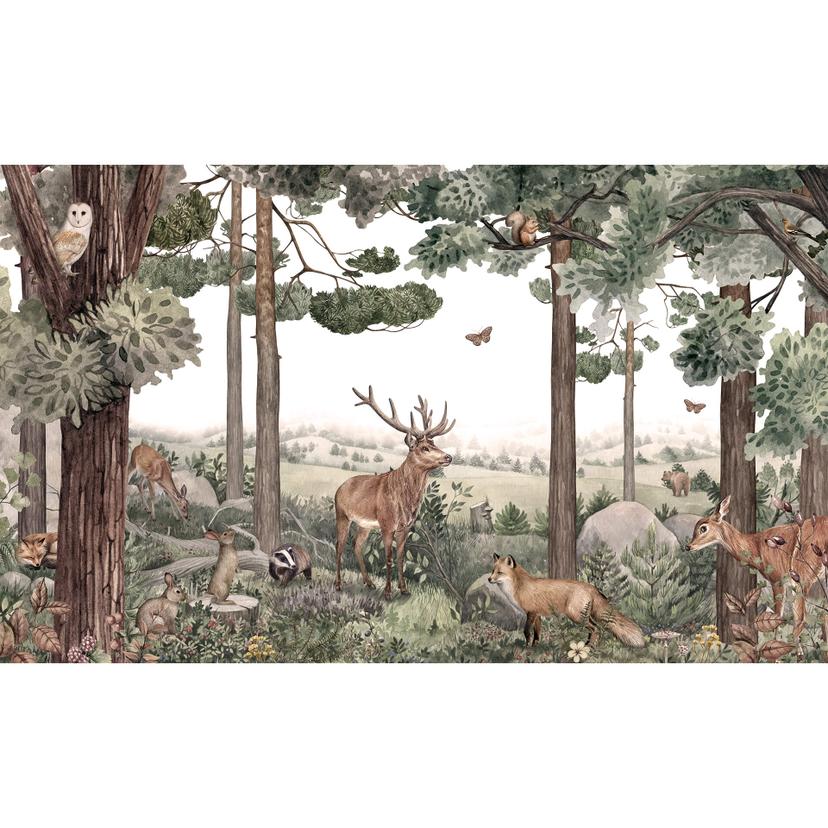 Kikki Belle Fototapet - Inhemska djur i skogen