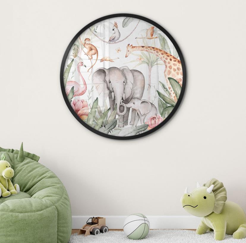 Poster Animaux africains dans la forêt tropicale - Kvilis