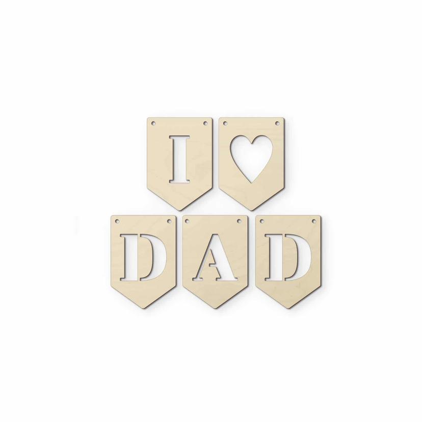 Decoro in legno - I Love Dad Set