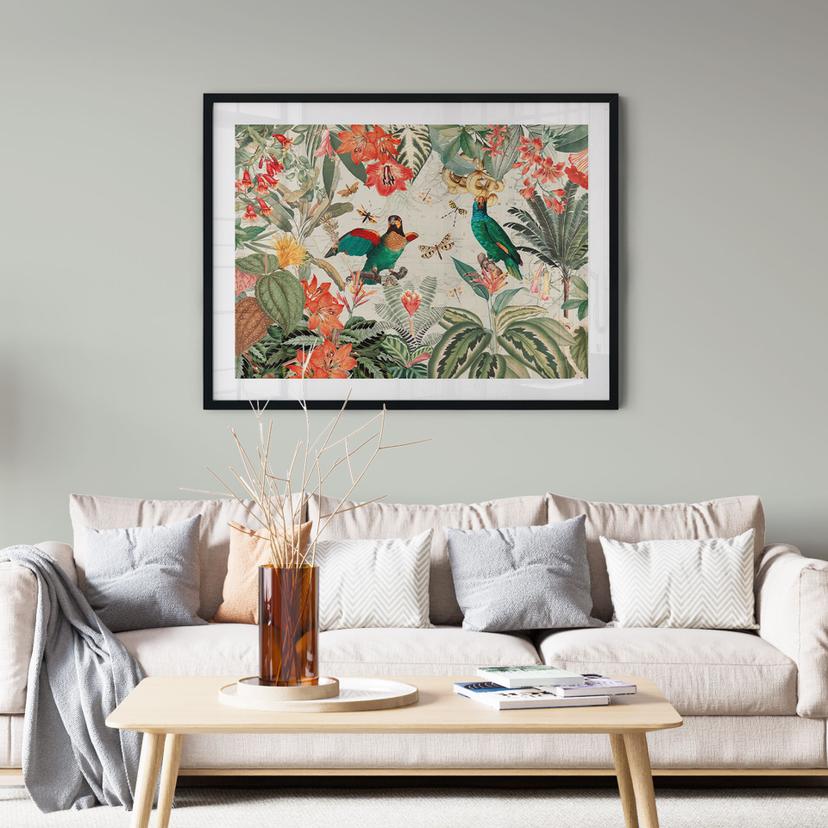 Poster Giungla esotica con pappagalli - UN Designs