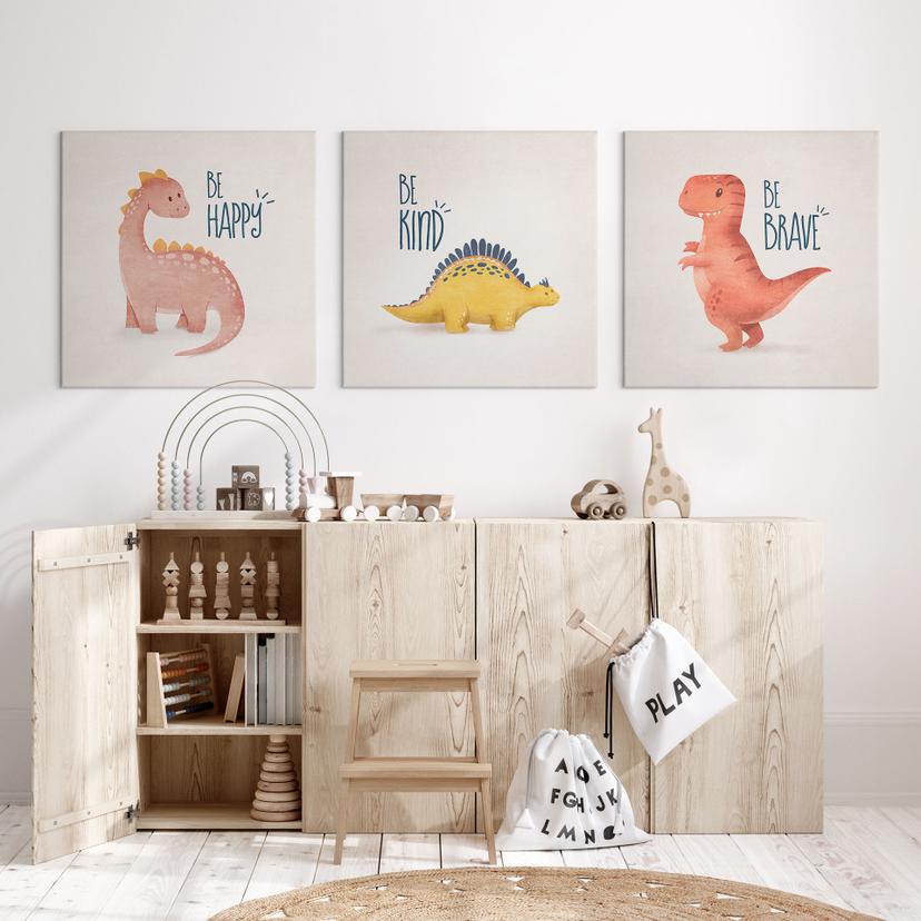 Stampa su tela Dino Be Kind - Stegosaurus - Tunaboylu