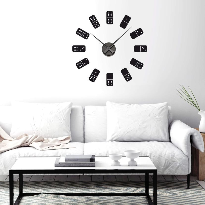 Wandtattoo Dominosteine Wanduhr - 49x49 cm