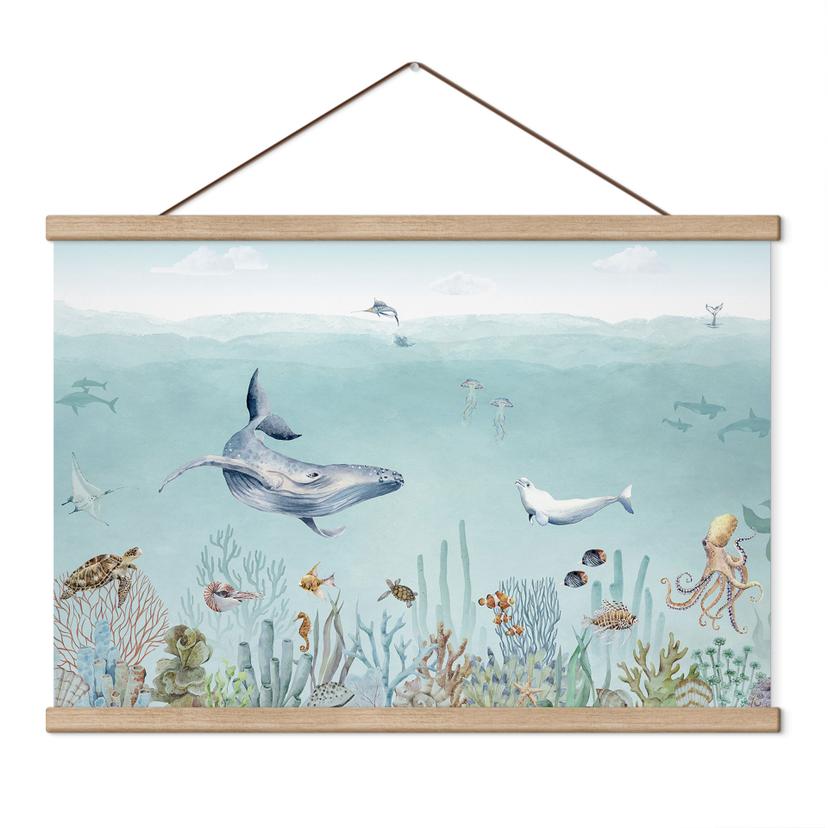 Kinderkamer Textielposter Leven in de zee - Kikki Belle