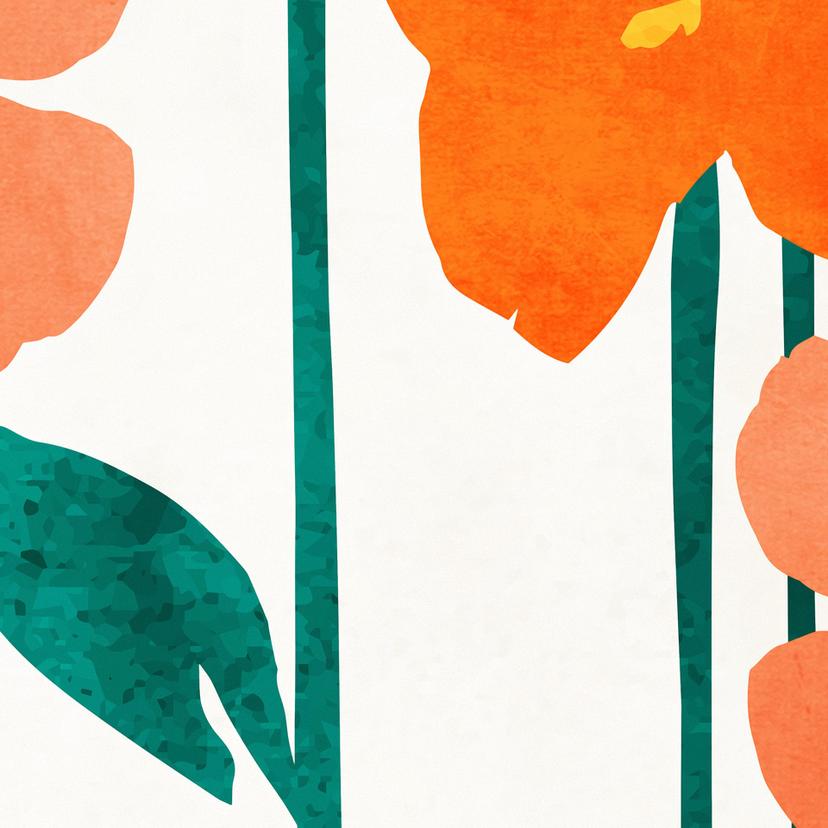 Fotobehang Kleine bloemen in perzikkleuren - Kubistika