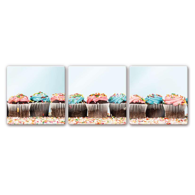 Glasbillede - Party Cupcakes 1 (3 dele)